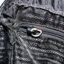 PRADA Shoulder Bag Nylon Black Silver Auth 179291-24
