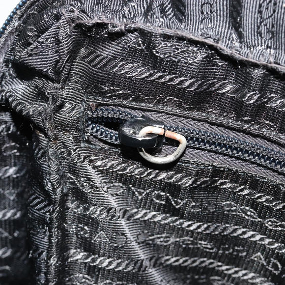 PRADA Shoulder Bag Nylon Black Silver Auth 179291