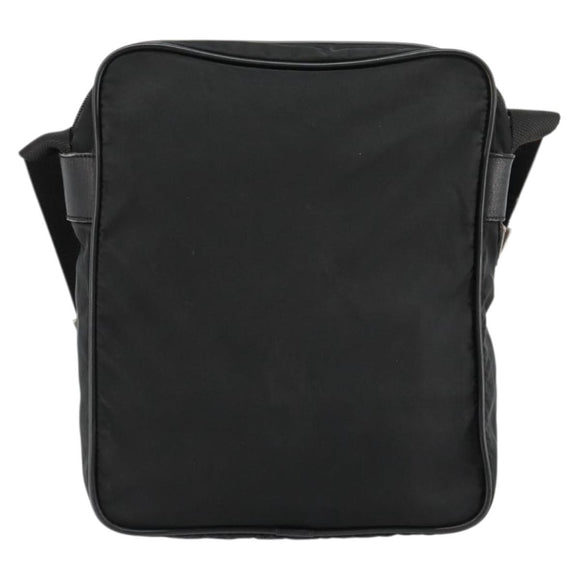 PRADA Shoulder Bag Nylon Black Silver Auth 179291