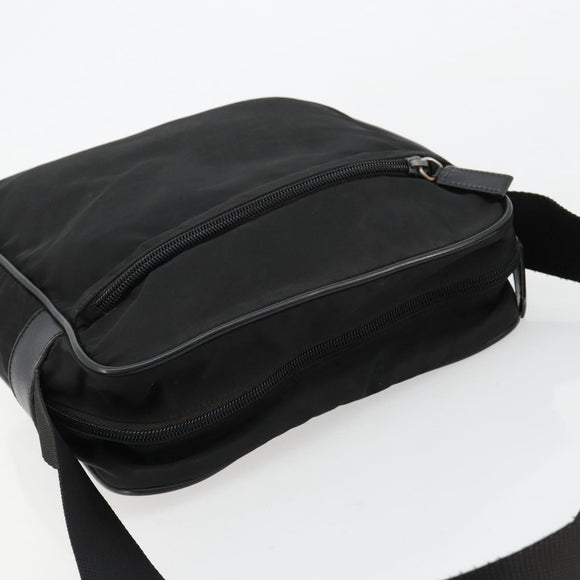 PRADA Shoulder Bag Nylon Black Silver Auth 179291