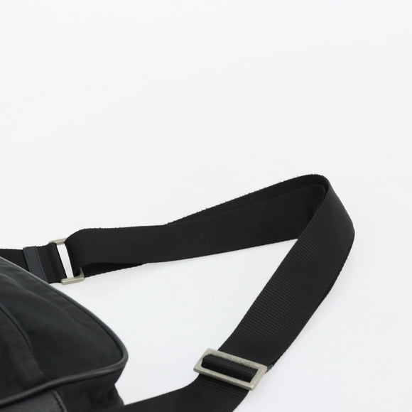 PRADA Shoulder Bag Nylon Black Silver Auth 179291