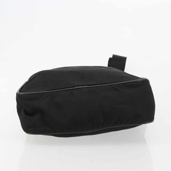 PRADA Shoulder Bag Nylon Black Silver Auth 179291