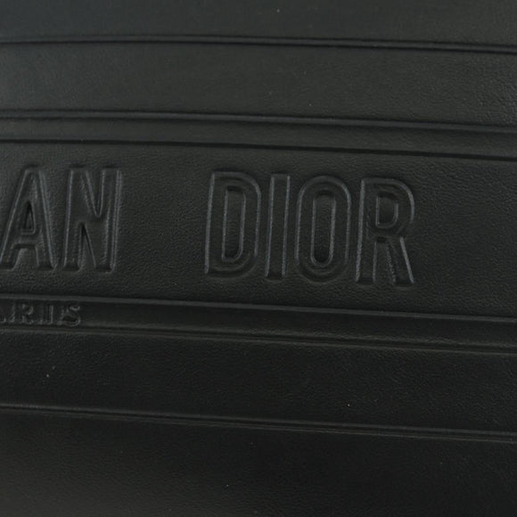 Christian Dior Clutch Bag Leather Black Gold Auth 179292M