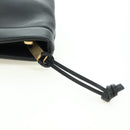 Christian Dior Clutch Bag Leather Black Gold Auth 179292M-9
