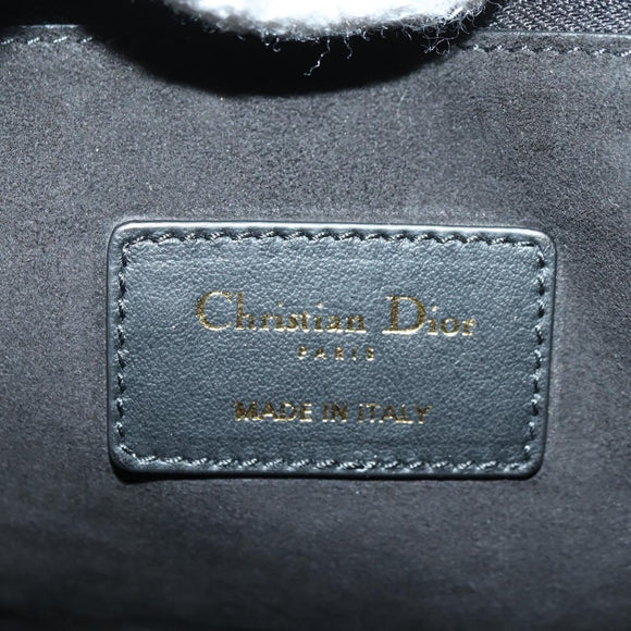 Christian Dior Clutch Bag Leather Black Gold Auth 179292M