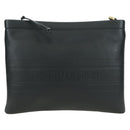 Christian Dior Clutch Bag Leather Black Gold Auth 179292M-13