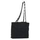 PRADA Chain Shoulder Bag Nylon Black Silver Auth 179294-1