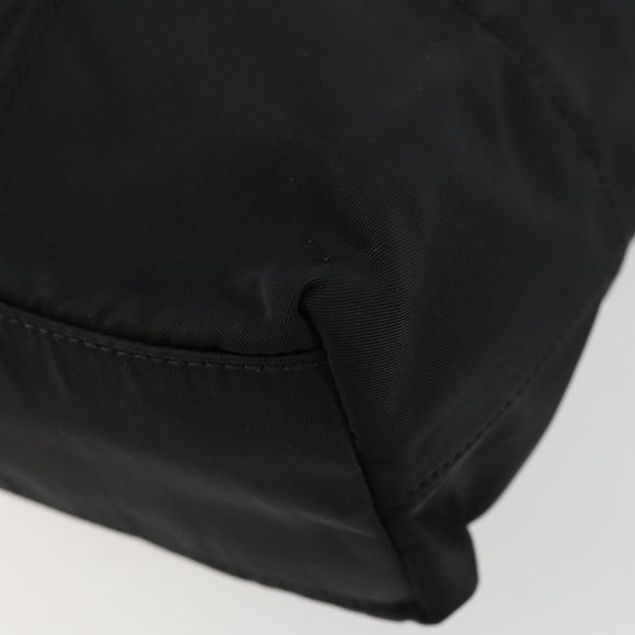PRADA Chain Shoulder Bag Nylon Black Silver Auth 179294