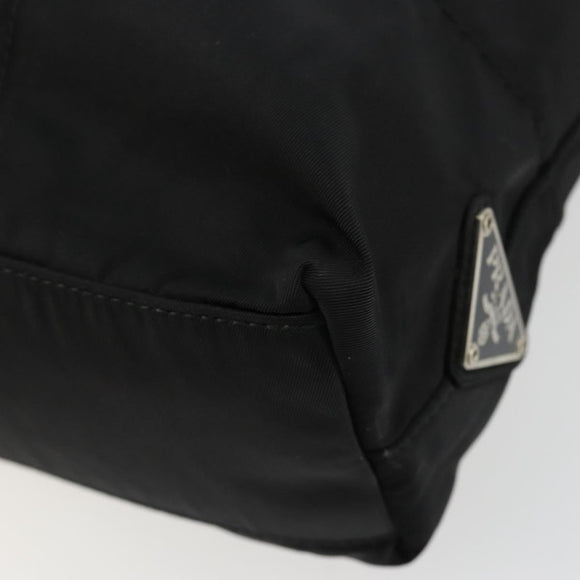 PRADA Chain Shoulder Bag Nylon Black Silver Auth 179294