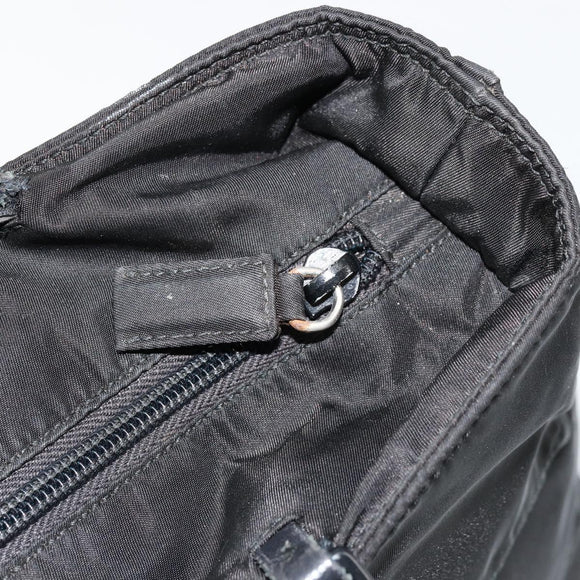 PRADA Chain Shoulder Bag Nylon Black Silver Auth 179294