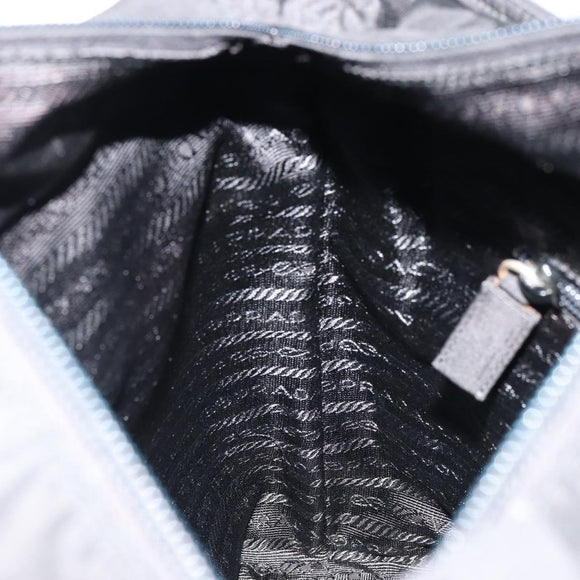 PRADA Chain Shoulder Bag Nylon Black Silver Auth 179294
