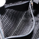 PRADA Chain Shoulder Bag Nylon Black Silver Auth 179294-22