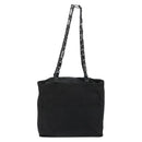 PRADA Chain Shoulder Bag Nylon Black Silver Auth 179294-2