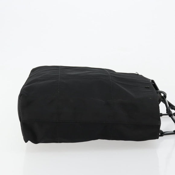 PRADA Chain Shoulder Bag Nylon Black Silver Auth 179294