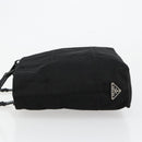 PRADA Chain Shoulder Bag Nylon Black Silver Auth 179294-4