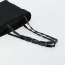 PRADA Chain Shoulder Bag Nylon Black Silver Auth 179294-7