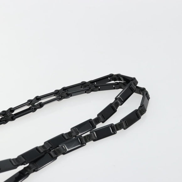 PRADA Chain Shoulder Bag Nylon Black Silver Auth 179294