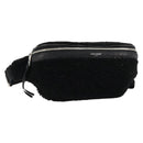 SAINT LAURENT Bore Waist bag Cotton Black Silver Auth 179295A-1