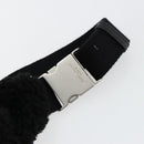SAINT LAURENT Bore Waist bag Cotton Black Silver Auth 179295A-9