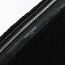 SAINT LAURENT Bore Waist bag Cotton Black Silver Auth 179295A-18