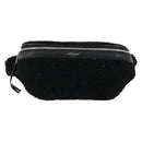 SAINT LAURENT Bore Waist bag Cotton Black Silver Auth 179295A-13
