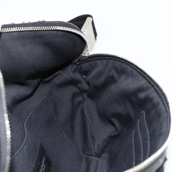 SAINT LAURENT Bore Waist bag Cotton Black Silver Auth 179295A