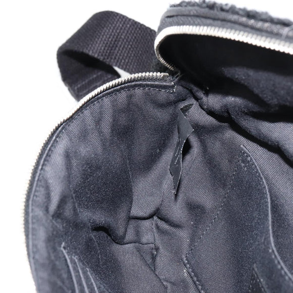 SAINT LAURENT Bauchtasche Bore Baumwolle Schwarz Silber Auth 179295A