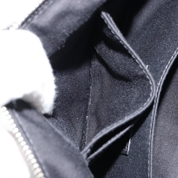 SAINT LAURENT Bauchtasche Bore Baumwolle Schwarz Silber Auth 179295A