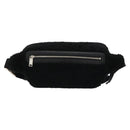 SAINT LAURENT Bore Waist bag Cotton Black Silver Auth 179295A-2
