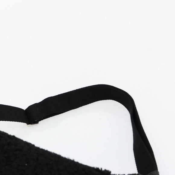 SAINT LAURENT Bore Waist bag Cotton Black Silver Auth 179295A