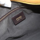 FENDI Pecan Canvas Tote Bag Brown Black Auth 179296-15