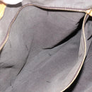 FENDI Pecan Canvas Tote Bag Brown Black Auth 179296-20
