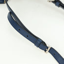 PRADA Shoulder Bag Leather 2way Navy Silver Auth 179301M-9