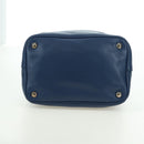 PRADA Shoulder Bag Leather 2way Navy Silver Auth 179301M-5
