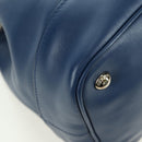PRADA Shoulder Bag Leather 2way Navy Silver Auth 179301M-17