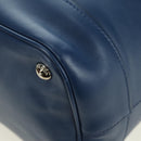 PRADA Shoulder Bag Leather 2way Navy Silver Auth 179301M-18