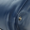 PRADA Shoulder Bag Leather 2way Navy Silver Auth 179301M-19