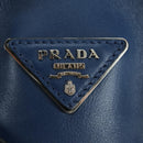 PRADA Shoulder Bag Leather 2way Navy Silver Auth 179301M-23