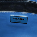 PRADA Shoulder Bag Leather 2way Navy Silver Auth 179301M-24