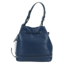 PRADA Shoulder Bag Leather 2way Navy Silver Auth 179301M-2