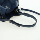 PRADA Shoulder Bag Leather 2way Navy Silver Auth 179301M-7