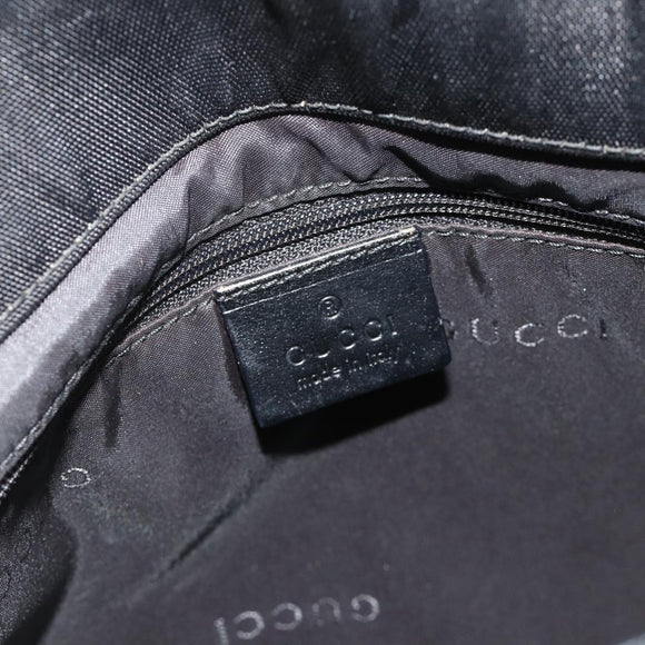 GUCCI Bamboo Hand Bag Nylon Black Silver 002 1016 Auth 179302