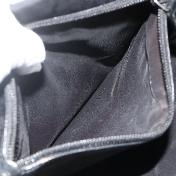 GUCCI Bamboo Hand Bag Nylon Black Silver 002 1016 Auth 179302