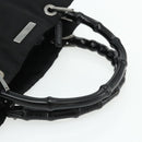 GUCCI Bamboo Hand Bag Nylon Black Silver 002 1016 Auth 179302-7