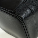 CHANEL Vanity Hand Bag Caviar Skin Black Gold CC Auth 179303SAV-16