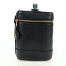 CHANEL Vanity Hand Bag Caviar Skin Black Gold CC Auth 179303SAV-4