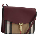 BURBERRY Nova Check Shoulder Bag Canvas Beige Gold Auth 179304-1