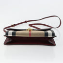 BURBERRY Nova Check Shoulder Bag Canvas Beige Gold Auth 179304-10