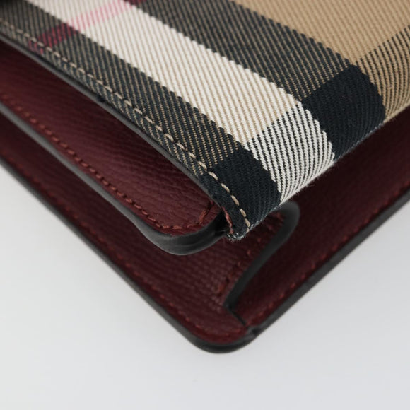 BURBERRY Nova Check Shoulder Bag Canvas Beige Gold Auth 179304