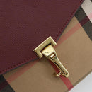 BURBERRY Nova Check Shoulder Bag Canvas Beige Gold Auth 179304-15